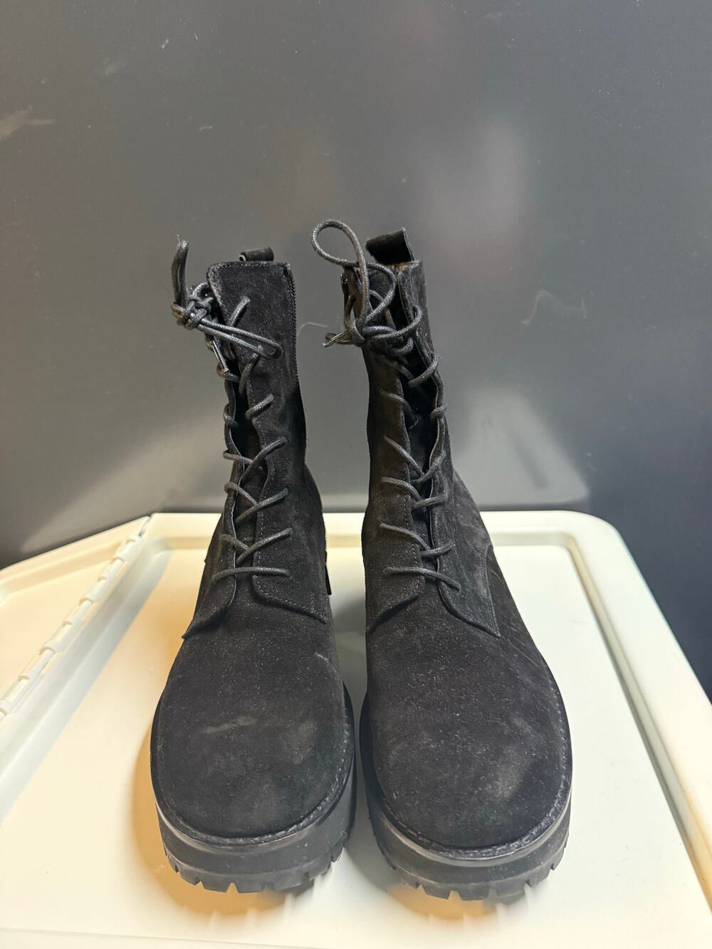BY FAR Cobain 60mm platform boots black suede boots size w40
